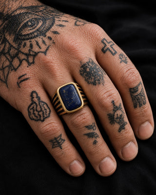 Blue Stone Stainless Steel Ring