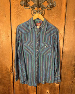 Vintage Men's Wrangler Western Snap Up - Medium