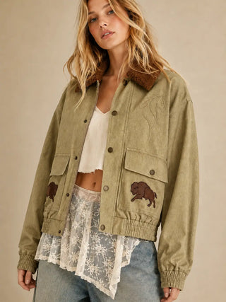 Badlands Sherpa-Collar Denim Jacket