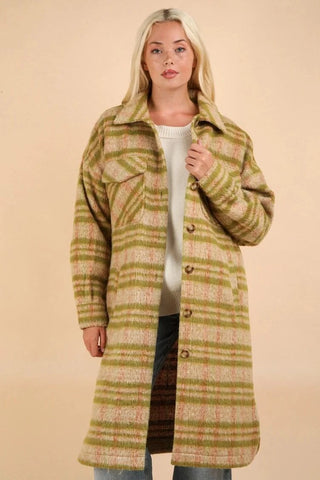 Roxy Plaid Sherpa Jacket