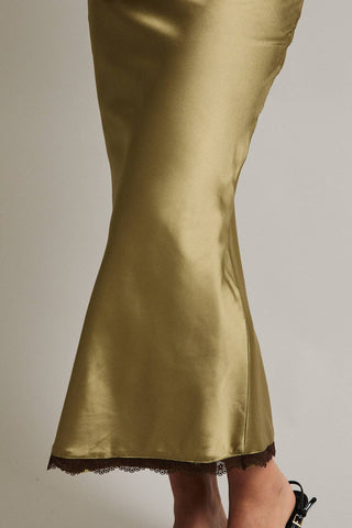 Dream On Satin Midi Skirt