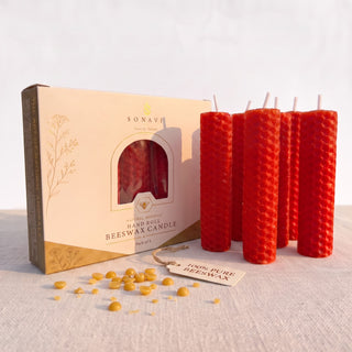 Red Beeswax Candlestick