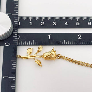 18K Gold Plated Rose Pendant Necklace