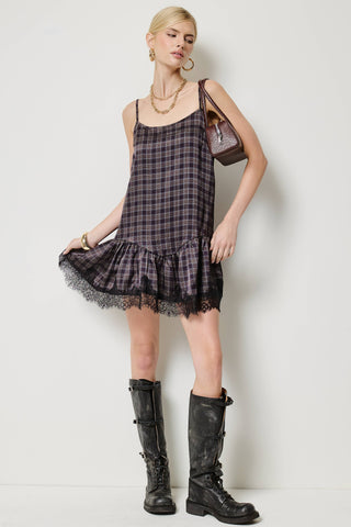 Mazzy Lace Trim Mini Dress