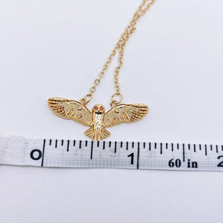 Owl Pendant Necklace 18K Gold Plated