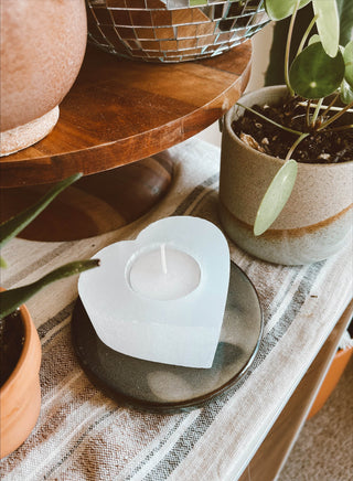 Selenite Candle Holder