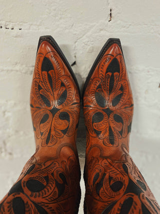 Hand Tooled Boots M Size 9.5/ W Size 11