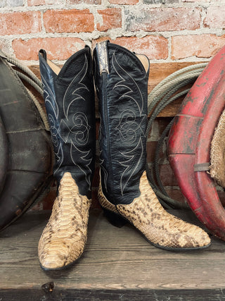 Tony Lama Black Label Cowboy Boots Men's Size 7.5 / Women's Size 9